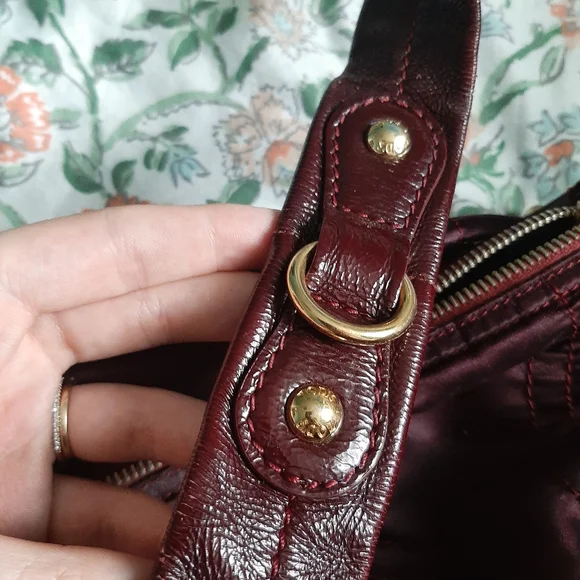 Tod's Burgundy Leather And Nylon Purse - Picture 3 of 8